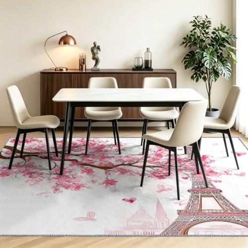 Tapis lavable en machine antidérapant motif cerisier