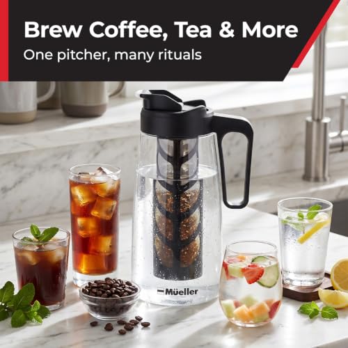 Image of MUELLER HOME Cold Brew Coffee Maker, 64 oz Tritan Fortified Pitcher Pour Spout Handle Lid