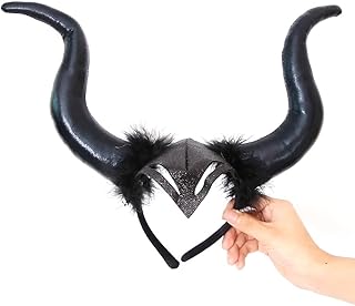USUKUSI Black Devil Horn Halloween headband Head band party supplies party Decoration Costume Headwear Hair Accessories fo...