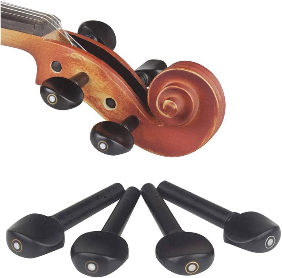 Miniatura 4 de Kit de piezas y accesorios para violín con soporte para barbilla, cordal, clavijas de afinación, pasador, tuners, cola, cuerda y puente de arce para