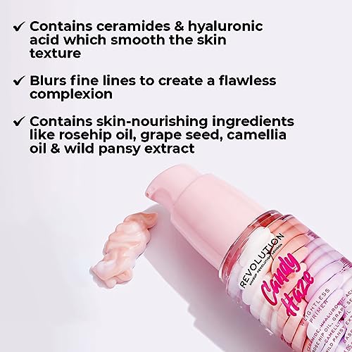 Revolution Beauty London Candy Haze Ceramide Face Primer, All-Day Base For Your Face, 30g - Image 3