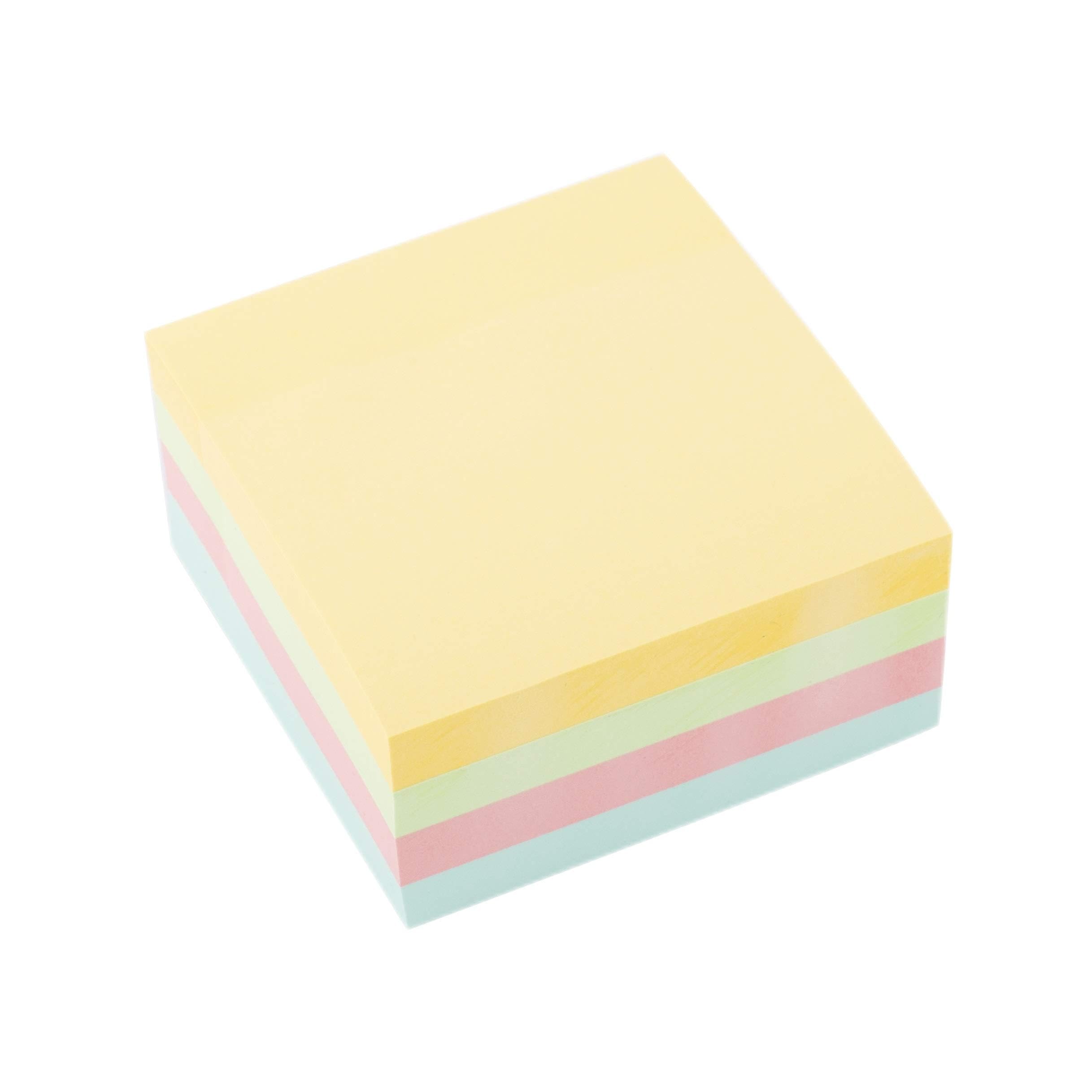 D.RECT 009237 Super Sticky Sticky Notes Self-Adhesive Notes 76 x 76 mm 400 Sheets Pastel Colours Pack of 6