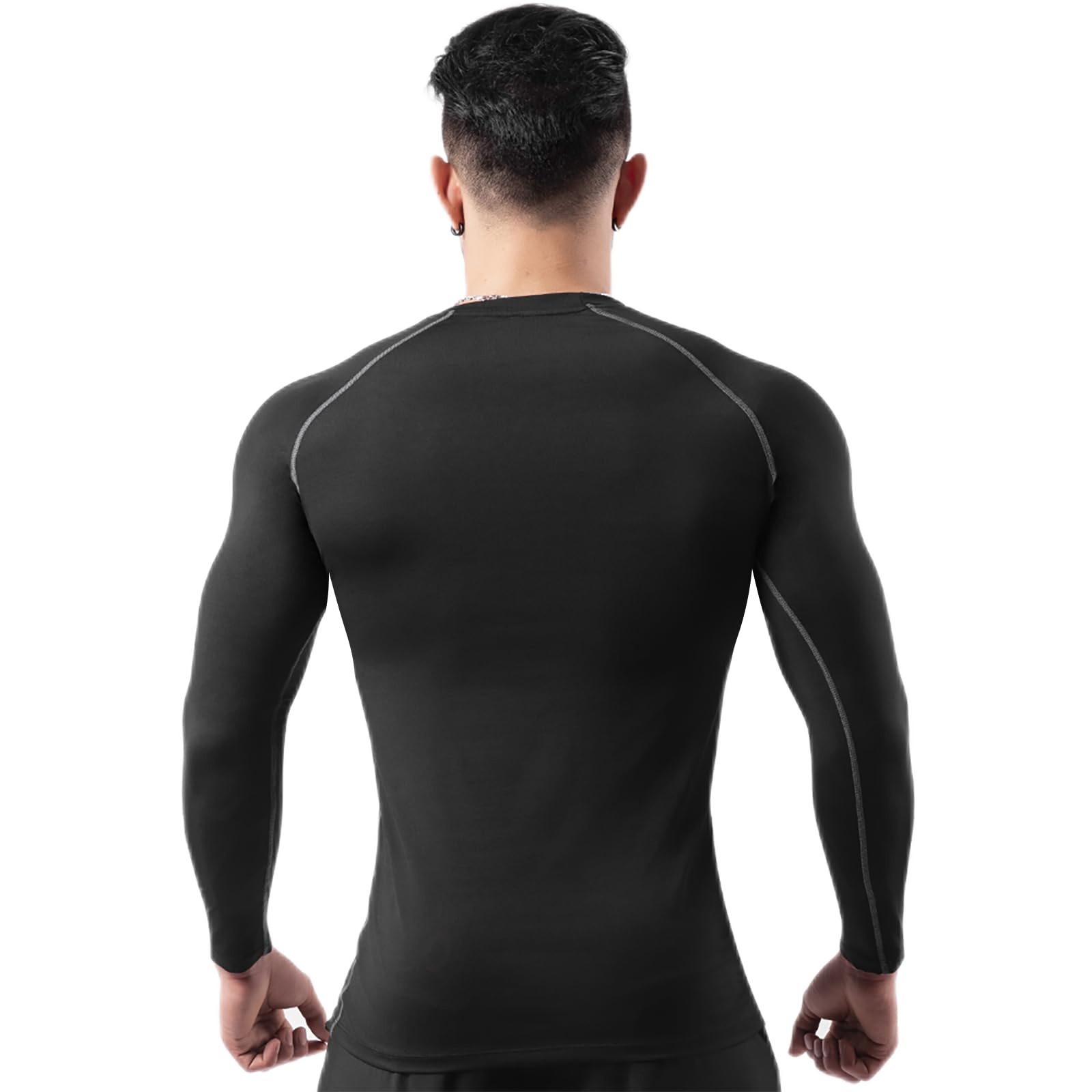 HomyComy Short Sleeve Compression Shirt Camiseta Hombre (Pack de 2)