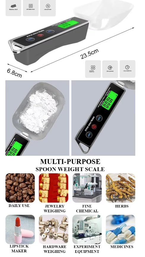 100g do 500g /0.1 FD01 Cyfrowa waga łyżki 500 g elektroniczna waga kuchenna łyżka podświetlenie LCD