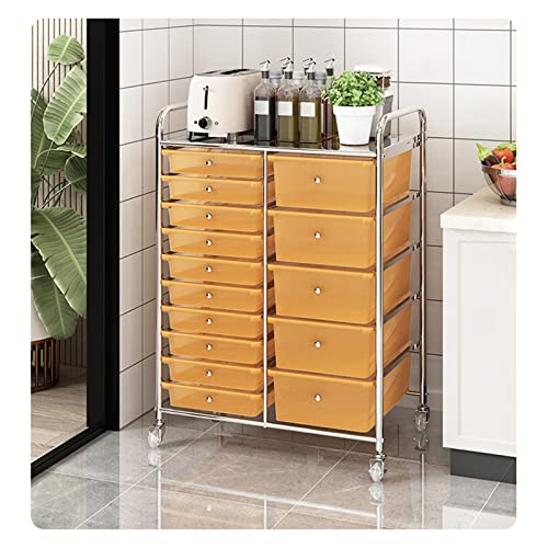 Carrello Multiuso Nero con Ruote, Dotato di 15 cassetti e Piano d'appoggio. Versatile, Ideale per riporre Oggetti Artigianali, organizzare L'Ufficio, allestire Uno scaffale per Par