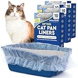Alfapet Kitty Cat Pan Disposable, Sifting Liners- 10-Pack + 1 Transfer Liner-For Large, X-Large, Giant, Extra-Giant Size Litter Boxes-Included Rubber Band for Firm, Easy Fit - Pack of 5