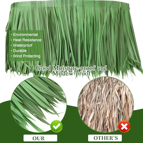 Rouleau de chaume de palmier vert gazon 8m pour toit tiki