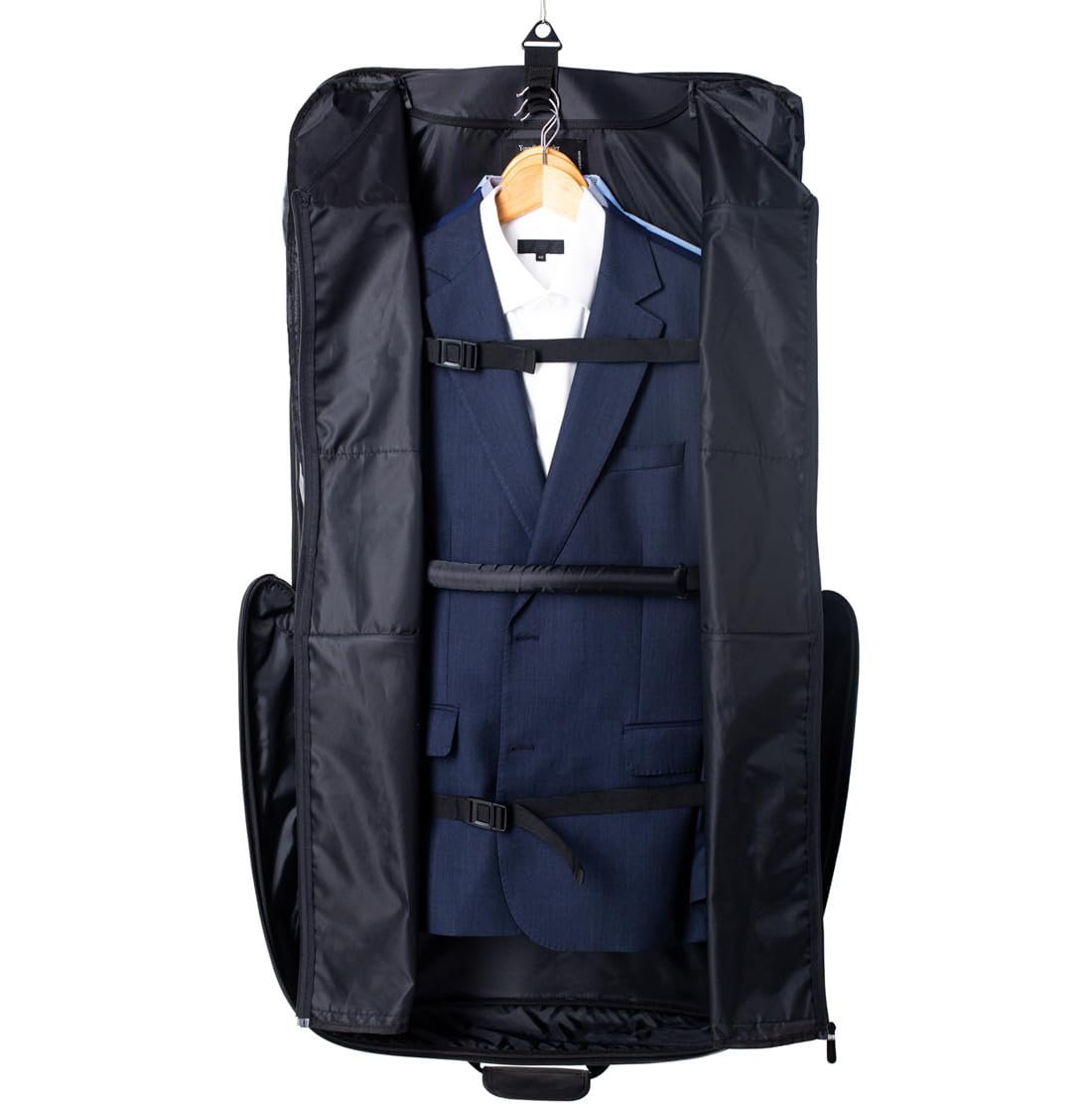 Reisetasche für Kleidung, Kleidersack für Anzüge, Alfred Lite | Kleider, Anzugtasche für Kleidung in Größen XS-M, Schwarze Gepäcktasche, Klamotten ohne Falten, 55 cm x 50 cm