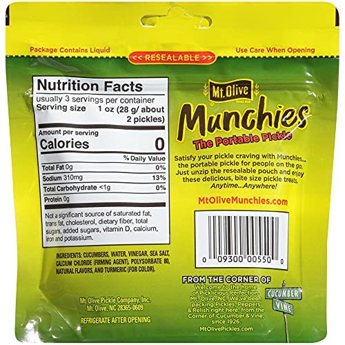 Miniatura 2 de Mt. Olive Munchies Kosher Petite Dills en bolsas, 4.8 onzas (paquete de 6)