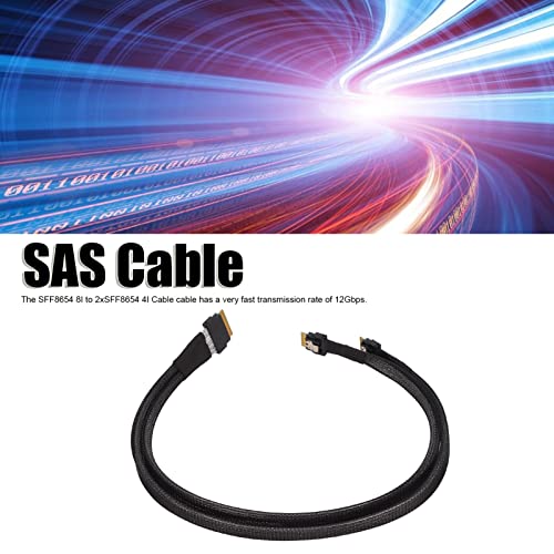 Câble SAS 4.0 SFF-8654 8i 76 broches haute durabilité vers double 4i HD pour Raid