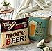 Vintage Beer Theme Decorative Throw Pillow Covers 18x18 Inch,4Pack Retro Bar Pub Home Decor Cushion Covers Bottle Cap Pillowcases for Couch Bar Party Decor