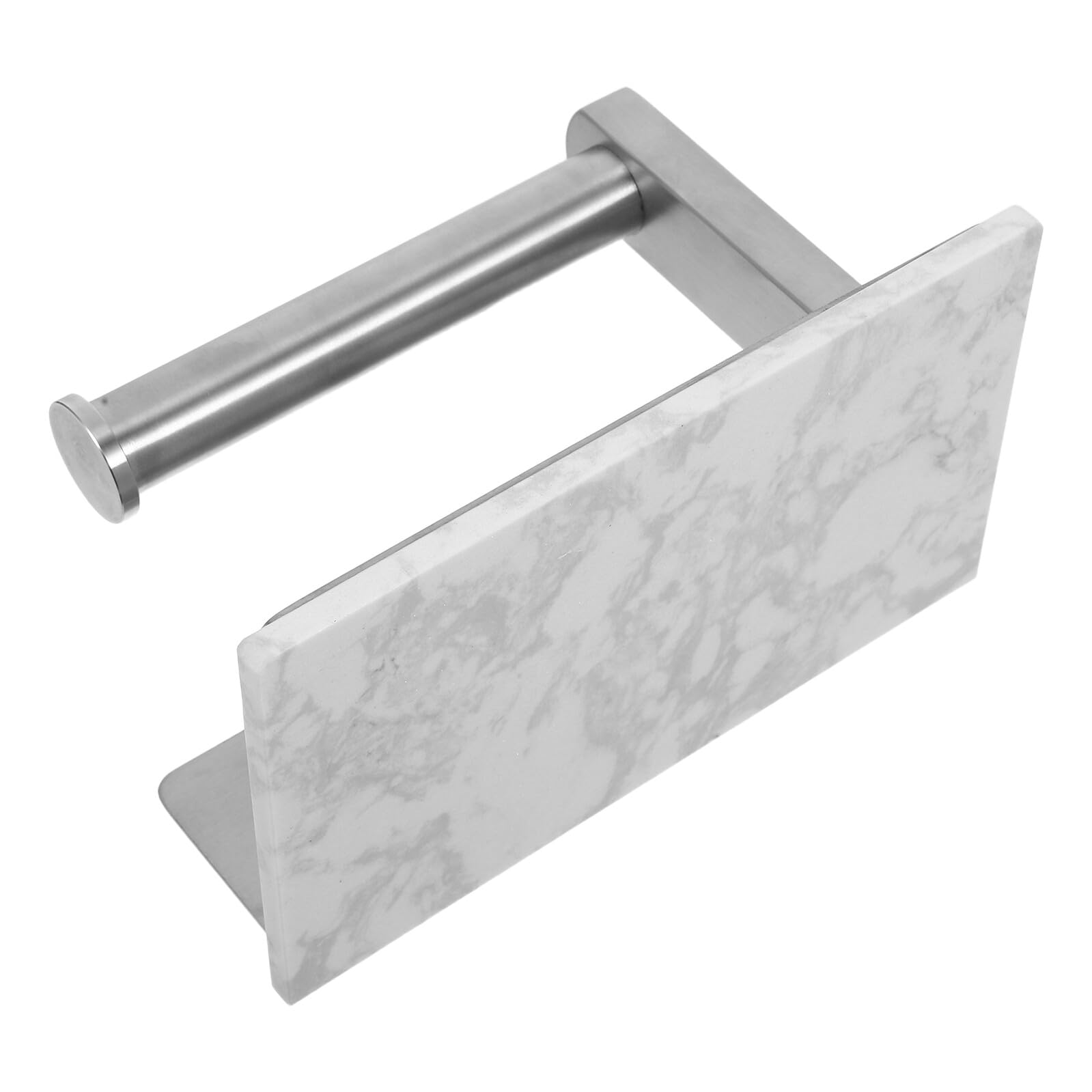 Portarrollos de Papel Higiénico de Pared con Repisa de Mármol | Acero Inoxidable, Formato 17x10cm, Diseño Moderno Elegante, Almacenamiento y Mantenimiento Sencillo