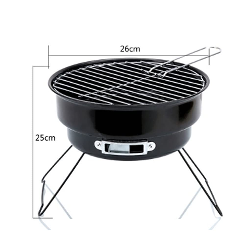 Portable Barbecue Grill Antiadhésif Pliant Barbecue Grill Mini Rond Camping en Plein Air Pique-Nique Barbecue Outil