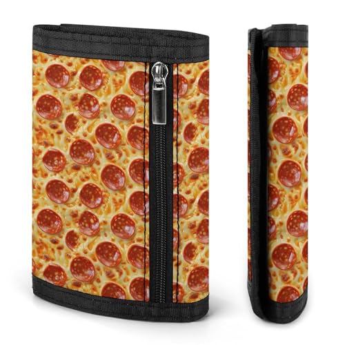 Sausage Pizza Pattern Print Wallet for Men, 8 Credit Card Holder Slim Minimalist Front Pocket Small Mens Bifold Wallets2