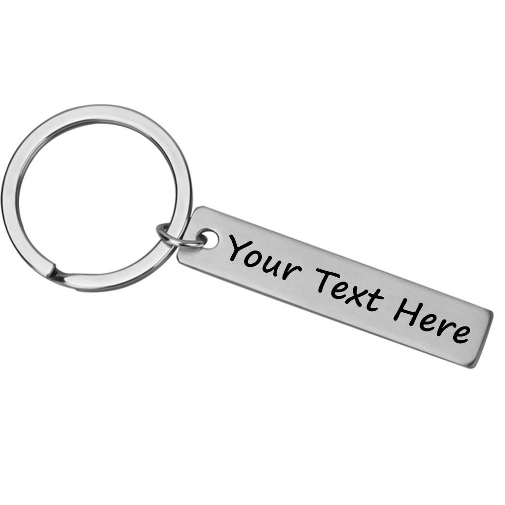 DinikallyPersonalised Keyring Engraved Keyring Free Engraved Text