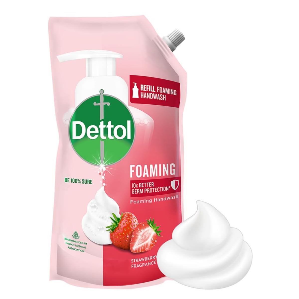 Dettol Foaming Handwash Refill - Strawberry, 700ml | Rich Foam | Moisturizing Hand Wash | Soft on Hands
