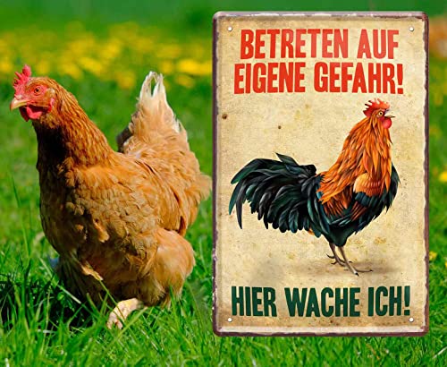 schilderkreis24 Lustiger Spruch “Betreten auf eigene Gefahr“ Deko Geschenkidee Hühnerstall Witziges Geschenk Geburtstag… – Bild 5