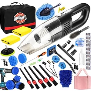 51 Pcs Car Cleaning Kit,Handheld Vacuum with 8000Pa Suction, Car Interior Detailing Kit with Detailing Brush set, Car Detailing Kit, Cleaning Gel, Car Cleaning Supplies, Car Accessories for Men/Women