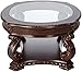 Garroway Oval Coffee Table with Glass Inlay Top Brown