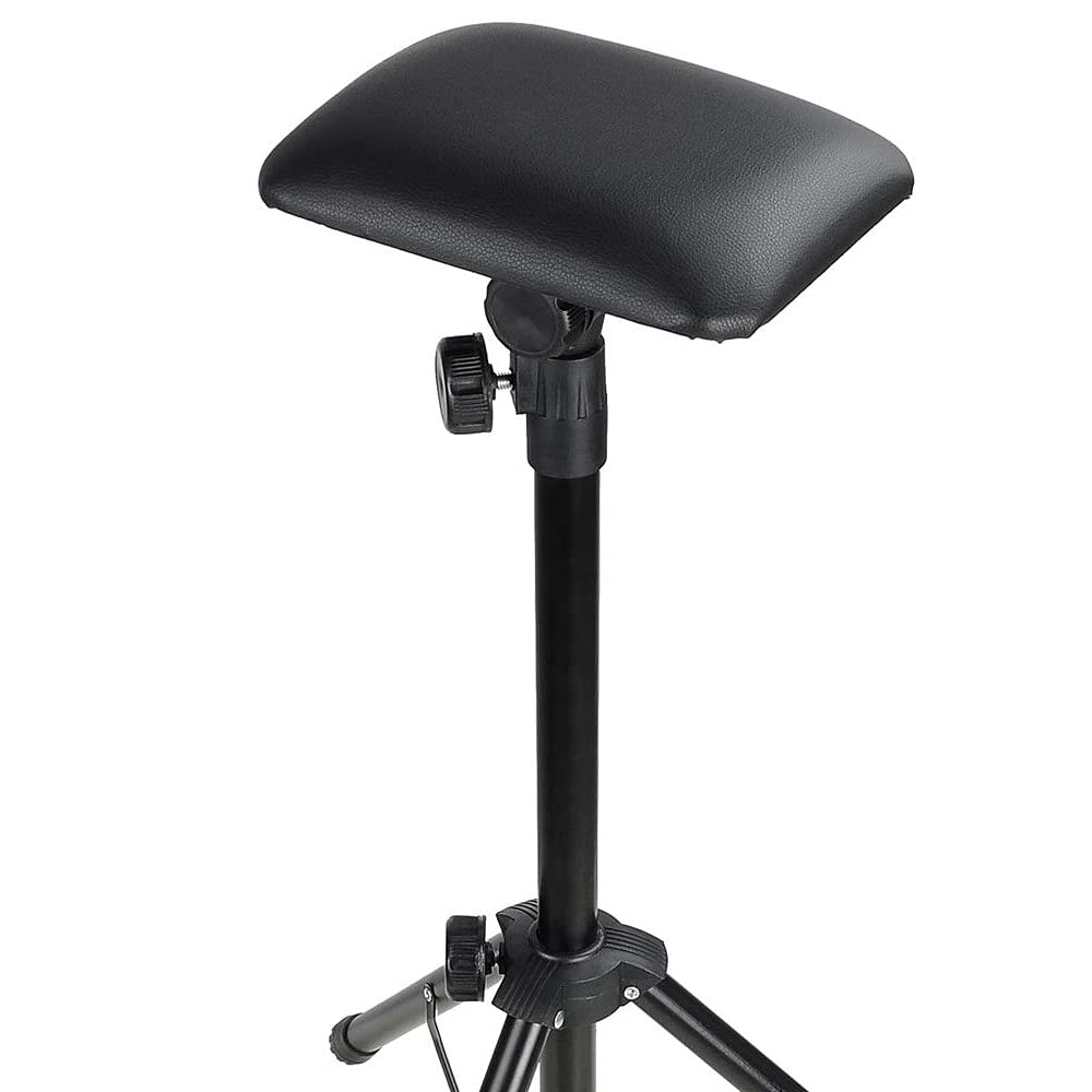 Tattoo Armrest Tattoo Workstation, Professional Heavy Duty Iron Tattoo Armrest Adjustable Height and Tilt Tattoo Equipment, Leg Rest Stand Arm Bar Pad Tattoo Tool, PU Leather Tattoo Tripod Stand