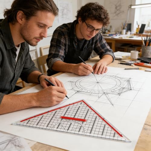 Ensemble d'équerre grand format pour outils de géométrie mathématiques et dessin - 3