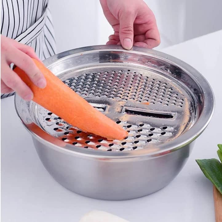 kridix-3-in-1-Kitchen-Multipurpose-Stainless-Steel-Bowl-Drain-Basket-Julienne-Graters-for-Vegetable-Cutter-Fruit-Grater-Mesh-Strainers-Cutter-Grater-Salad-Maker-Salad-MakerSet-of-1-26CM