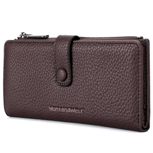 Image of Montana West Women's Wallet Bifold RFID Blocking Wallets Large Capacity Card Holder Wallets with Zipper Coin Pocket
