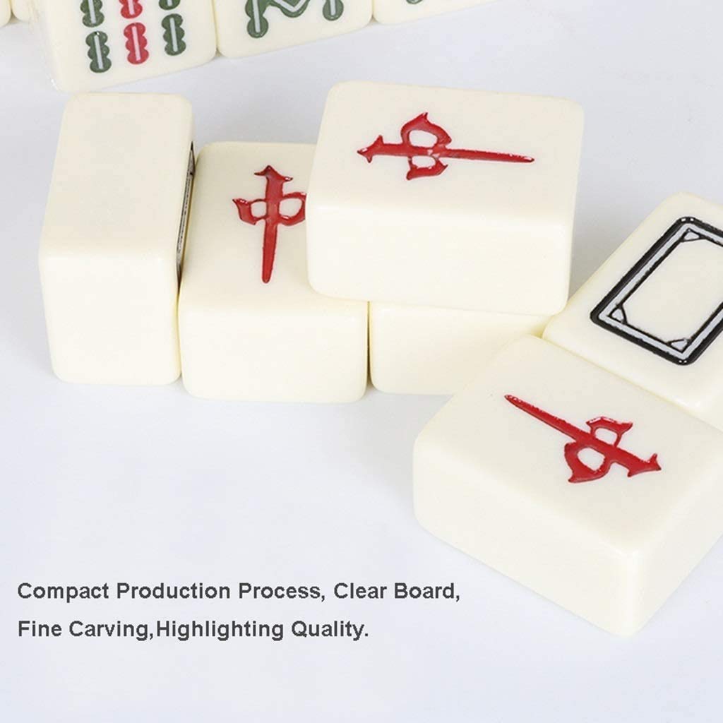 Set di gioco professionale cinese Mahjong - PRO Set - con 144 piastrelle di medie dimensioni, realizzato in melammina materiale 42mm imitazione giada famiglia tempo libero (per gioco in stile ci