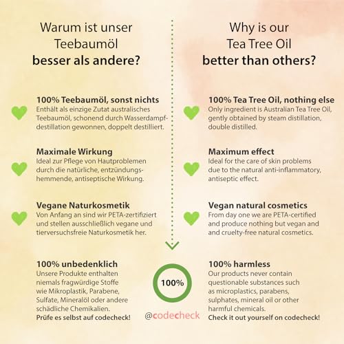 Teebaumöl BIO 10ml - 100% naturreines ätherisches Öl aus Australien, vegan - Tea Tree Oil