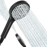 AIXMEET Shower Head,High Pressure Shower Head with 6 Spray Modes, Universal Handheld Shower Heads for Low Water Pressure, Water Saving Bathing for Adults Children Pets Home and Gym Use(Black)