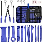 XBRN 19Pcs Trim Removal Tools Clip Pliers,Car Panel Door Audio Trim Removal Tool Kit, Auto Clip Pliers Fastener Remover Pry Tool Set with Storage Bag
