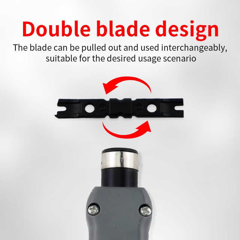 XIKKART RJ45 Punch Down Tool, Impact Networking Punching Tool, Multifunctional Wire stripper Cutter Tool Ethernet Punching Tool For All Types Of 110 Modules For CAT5/6, CAT5E/6E Network Cables - Image 9 thumbnail