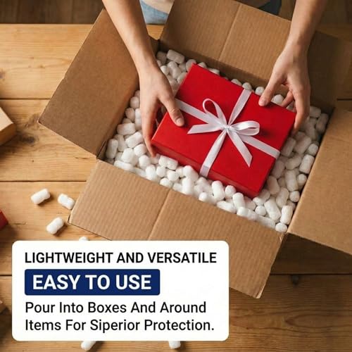 BOX USA 7NUTSW 7 Cubic Feet Loose Fill Packing Peanuts, White - Thumbnail 4