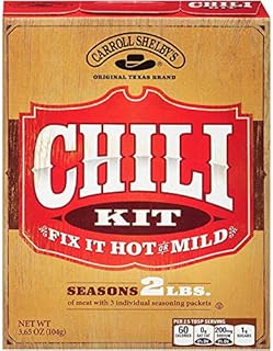 Carroll Shelby's Original Texas Chili Mix Kit, 3.65 Ounce Box, 8 count
