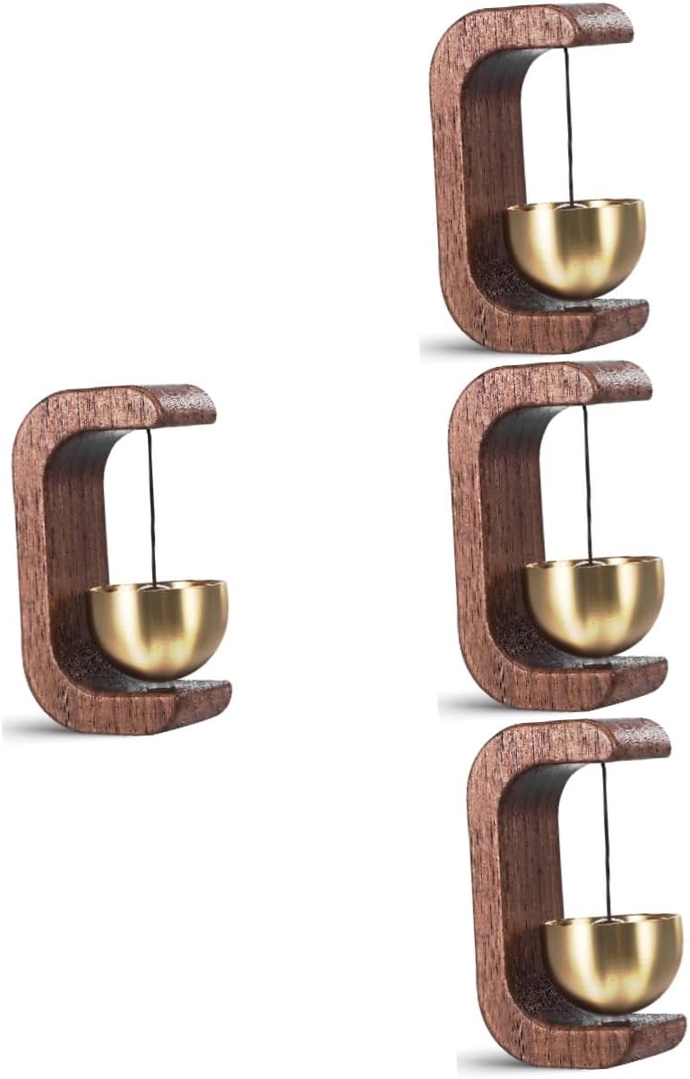 TEHAUX 4pcs Shopkeeper Bell Chime Decorative Wooden Doorbell for Home to Use Pleasant