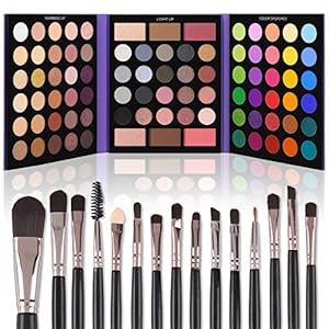 UCANBE Eyeshadow Palette with 15Pcs Brushes Makeup Set, Pigmented 86 Colors Make Up Sets Valentine’s Day Gift, Matte Shimmer Glitter Eye Shadow Pallet Highlighter Contour Blush Powder Brush Beauty Kit