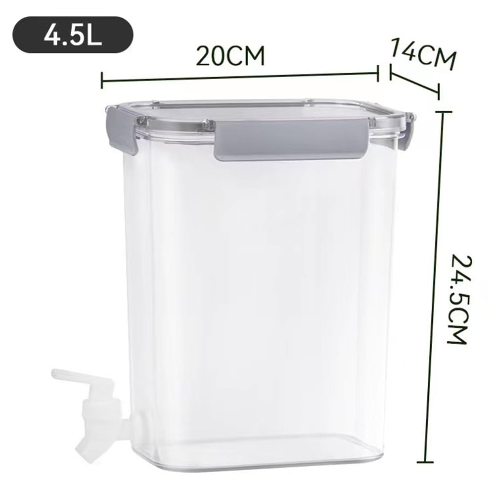 Dozownik napojów 3,5 l/4,5 l Lodówka Dozownik wody ze szczelnym kranem, Zimny ​​czajnik o dużej pojemności do lemoniady z sokami owocowymi, Podróżny pojemnik na wodę na biurko 4.5L B