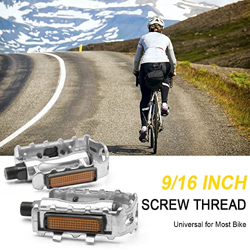 Tobefore Bike Pedals, Mtb Road Bicycle Pedals, Non-Slip Aluminum Alloy 9/16 Inch Flat Bicycle Pedal Sets For Most Adult Bikes Electric Bicycles Urban Commuters #TOP1