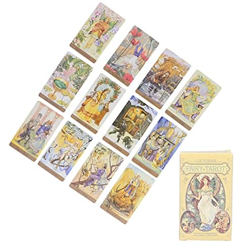 Weiyo 78 Tarot Cards Decks, Victorian Fairy Tarot Cards, Future Telling Fate Forecasting Tarot Deck for Beginners Tarot Card Enthusiasts 3.9 X 2.2In Tarot Deck Cards for Family Friends Party Cover