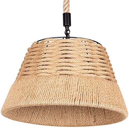 Suspension industrielle E27 vintage luminaire de plafond corde chanvre