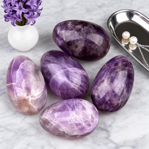 Single Decorative Glass Egg - Pick 1 of 3 Styles for Easter Home Wealth Display Tabletop Accent (0.8 Inch)