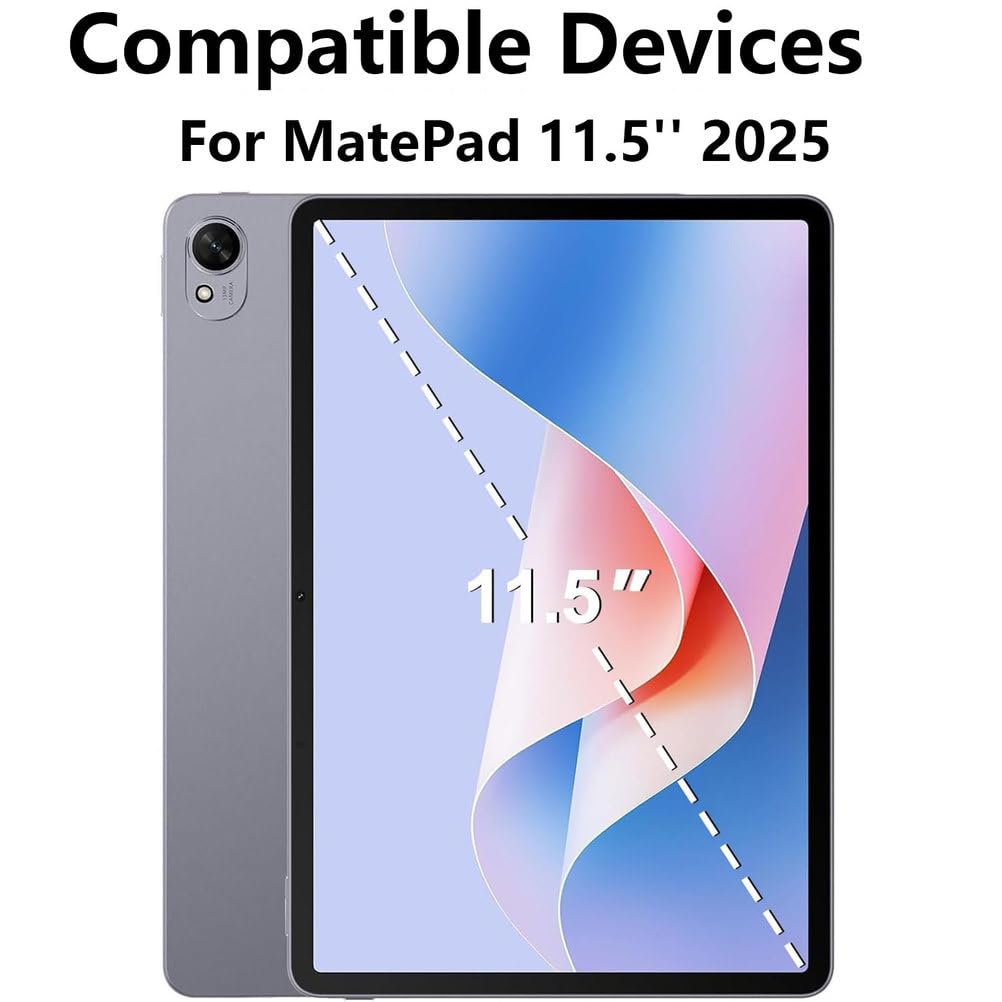 Funda con Teclado para Huawei MatePad 11,5 Pulgadas 2025 Tableta, Teclado Bluetooth Inalámbrico Español Ñ Desmontable con Retroiluminación De 7 Colores, Funda Ultrafina con Ratón