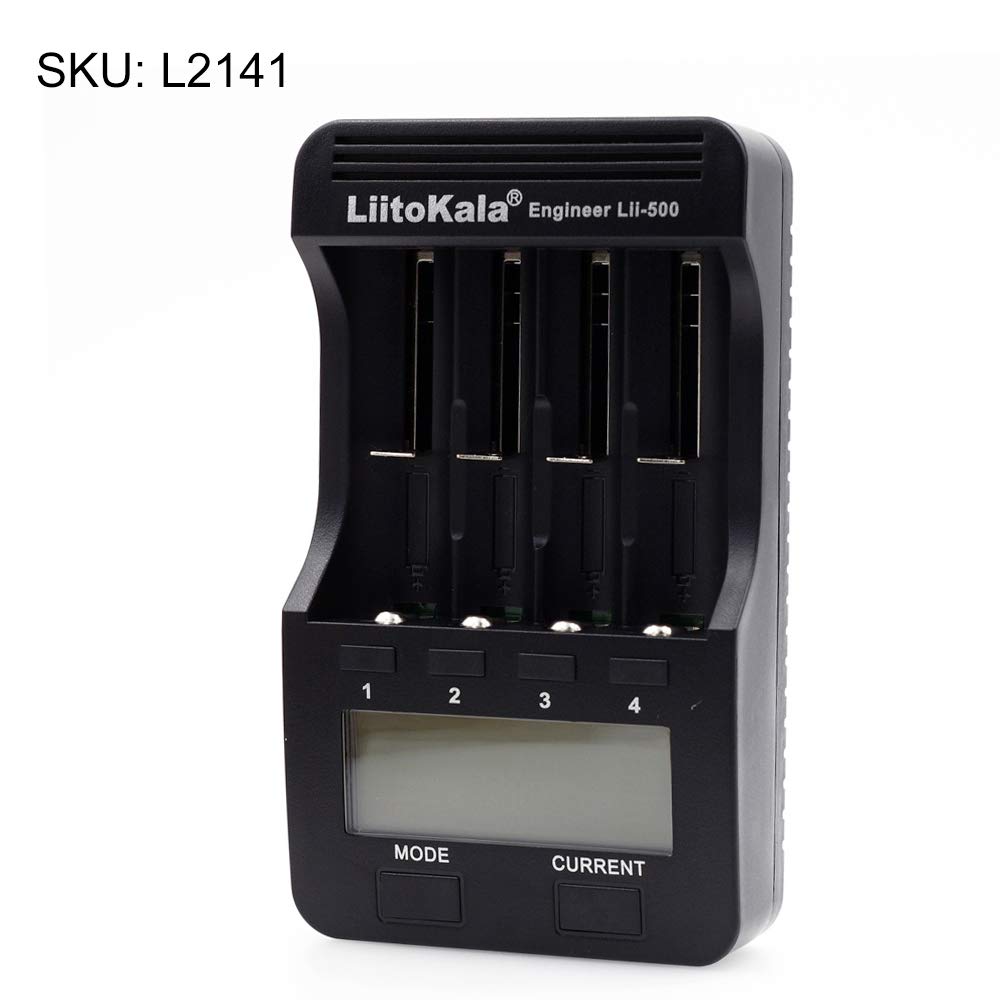 keppy Lii-500 Kit de batterie intelligente 4 emplacements pour batterie rechargeable Li-ion 3,7 V et 1,2 V Ni-MH écran LCD