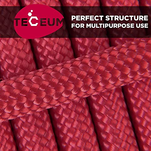 TECEUM Paracord Tipo Iii 550 Crimson – 100 Pés – 4Mm – Corda Tática Mil-Spec – Cabo para Outdoor – E
