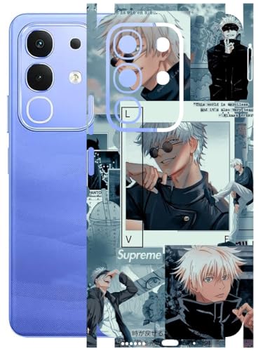 Image of AtOdds Mobile Skin Sticker Wrap | Compatible for VIVO IQOO Z10X (5G) | Scratchproof Matte Finish | Full Coverage for All Sides & Camera Protection (Gojo-Saturo)