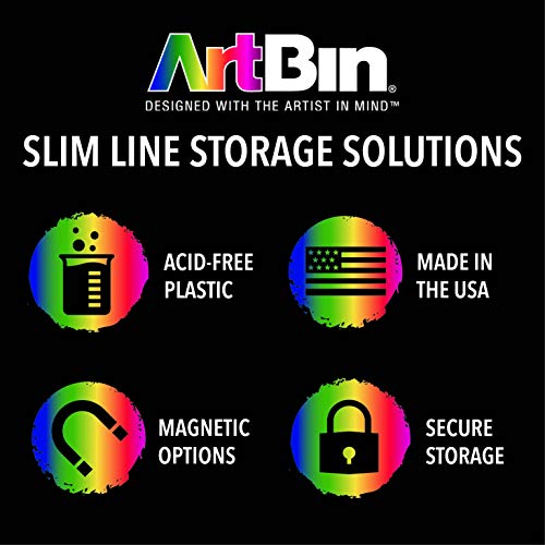 Image of ArtBin 6906AG Slim Line 6 Compartment 2-Pack, 4 inch x 4 inch Art & Craft Organizer Boxes, Set of [2] Plastic Storage Cases, Clear