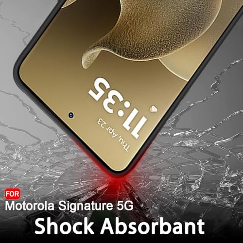 Image of TheGiftKart Sleek Back Cover Case for Motorola Moto Signature 5G | Slim Fit Protective Design | Ultra Matte Finish | Camera Protection Bump | Soft Back Cover Case for Moto Signature (Silicone, Black)