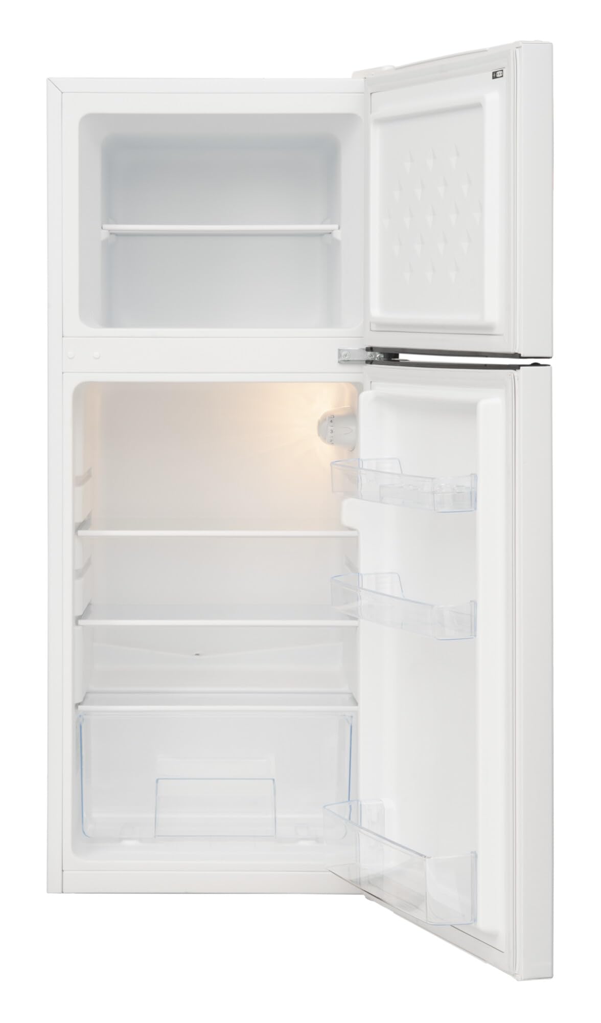 Amica Kühl Gefrierkombination freistehend mit Gefrierfach oben 105 cm Höhe 112 l Nutzinhalt LED Beleuchtung FrostControl - Weiß