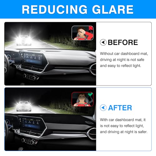 Image of Autorder Dashboard Cover Mat for 2024 2025 2026 Chevy /Chevrolet Trax Accessories Dash Cover Upgrade Velvet Dash Mat Sunshade Glare UV Rays Protector