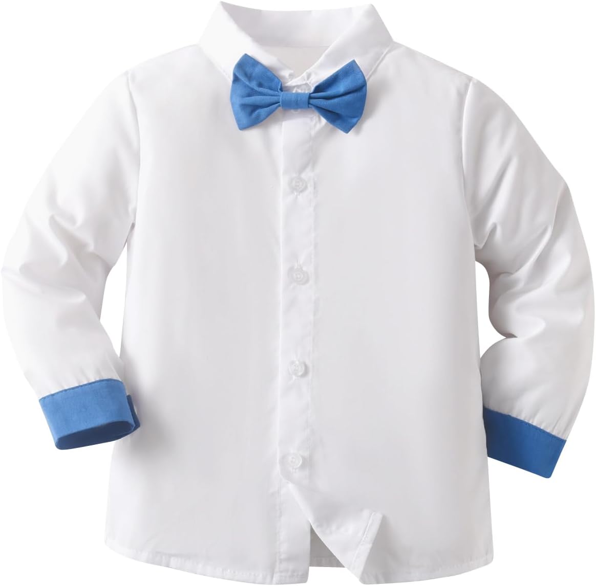 Boarnseorl Baby Boys Pants Sets, Infant Long Sleeve Shirt + Pants + Bow Tie + Suspenders Outfits
